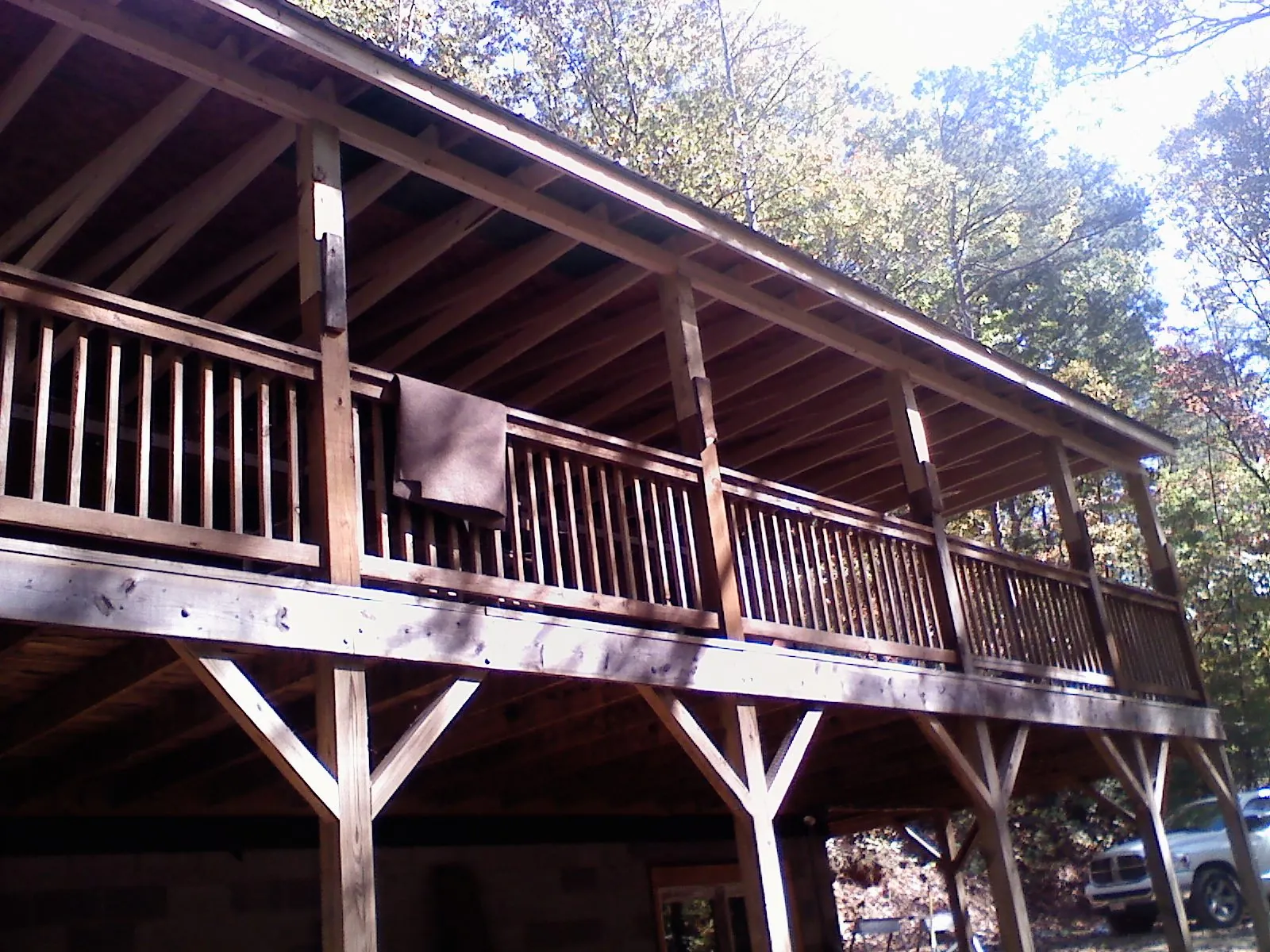 Timber framing under a new elevated porch and deck — Roof Leak Repair in Hasbrouck Heights by Roofing Brothers